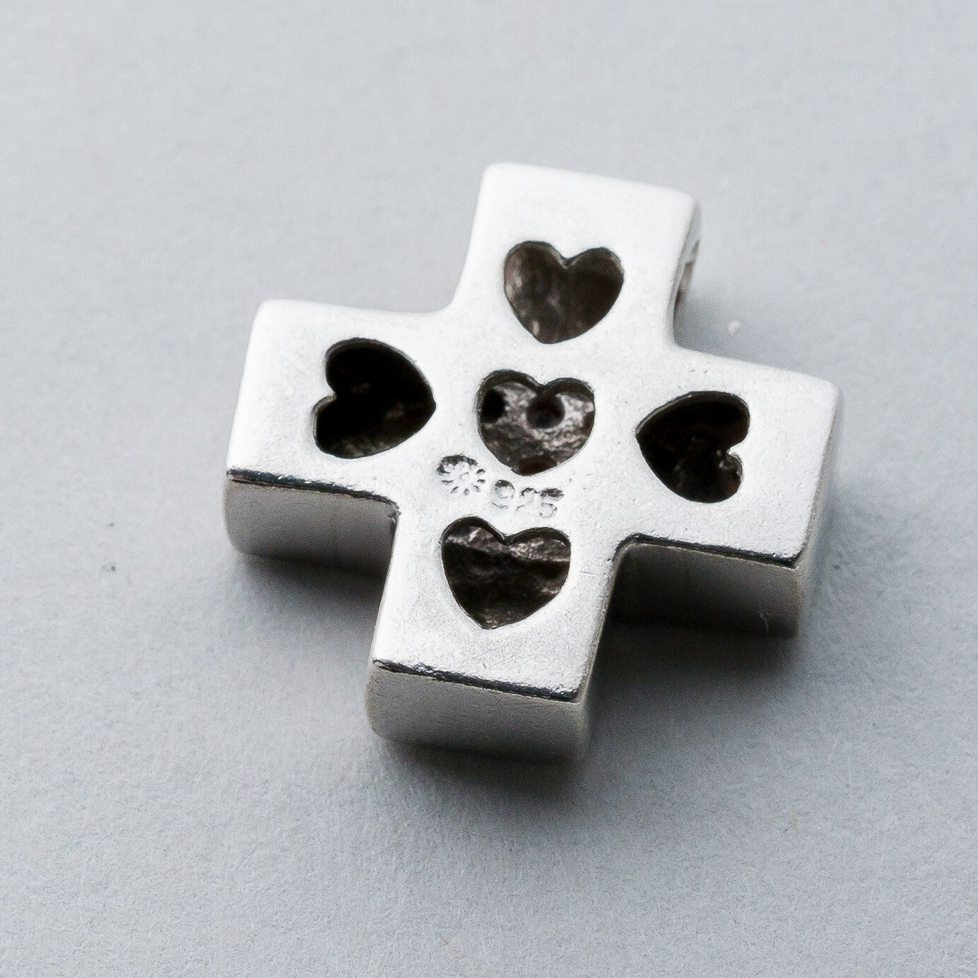 Silber Anhänger Kettenanhänger 925 Kreuz Weiße Steine 2,7 g9