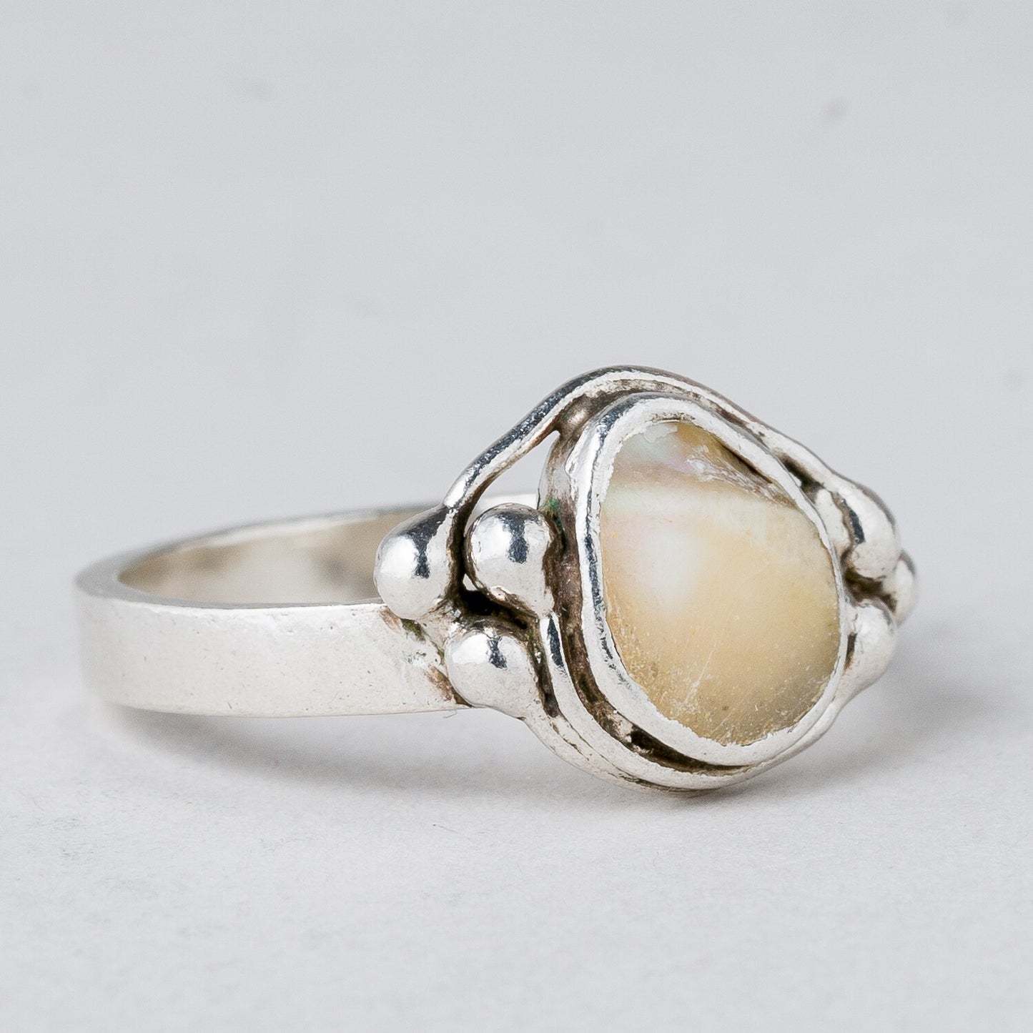 Silber Ring Perlmutt Größe 57 (18,1 mm Ø) 3,98 g1