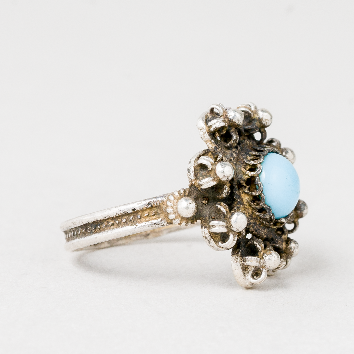 Ring Blauer Stein Silber 4,09 g Größe 52 (16,5 mm Ø)1