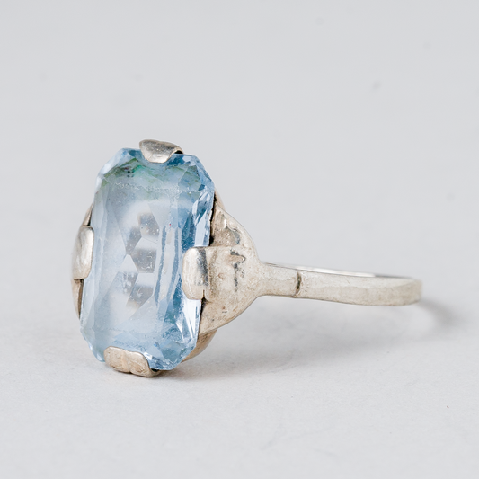 Ring Blauer Stein Silber 3,47 g Größe 56 (17,8 mm Ø)0