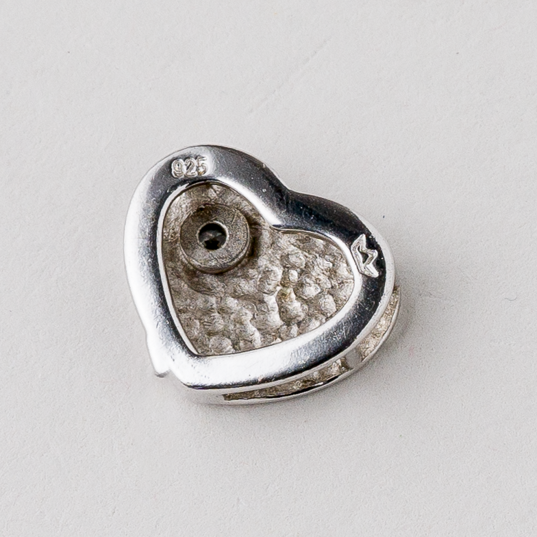 Anhänger Herz Weißer Stein 925er Silber 1,89 g 1,2 cm1