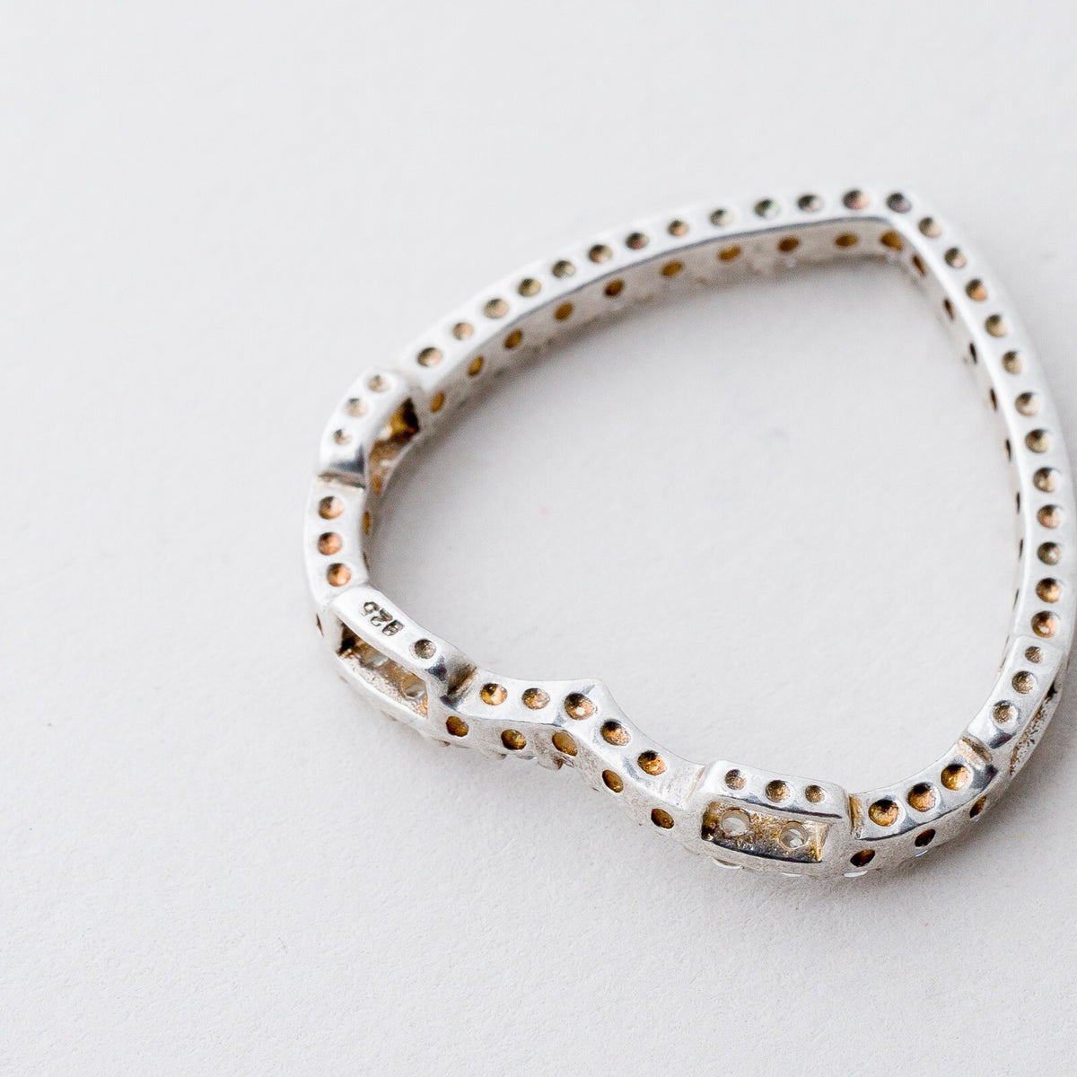 Anhänger Silber 925 Herz Weiße Steine 2,9 cm 3,81 g6