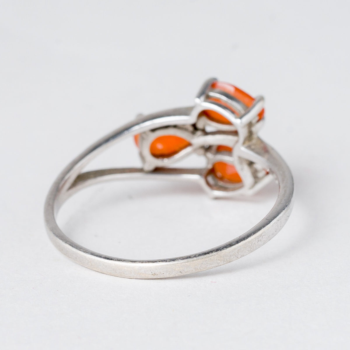 Silber Ring 925 Orange Steine Größe 60 (19,1 mm Ø) 2,1 g3