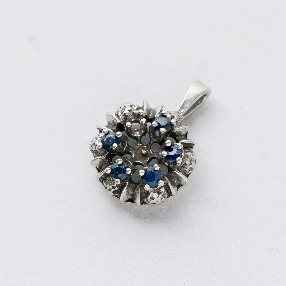 Anhänger Silber 835 Blaue Steine 1,8 cm 1,79 g0