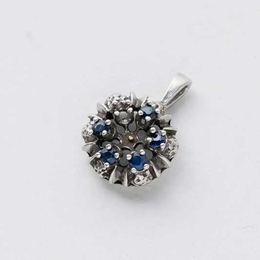 Anhänger Silber 835 Blaue Steine 1,8 cm 1,79 g0