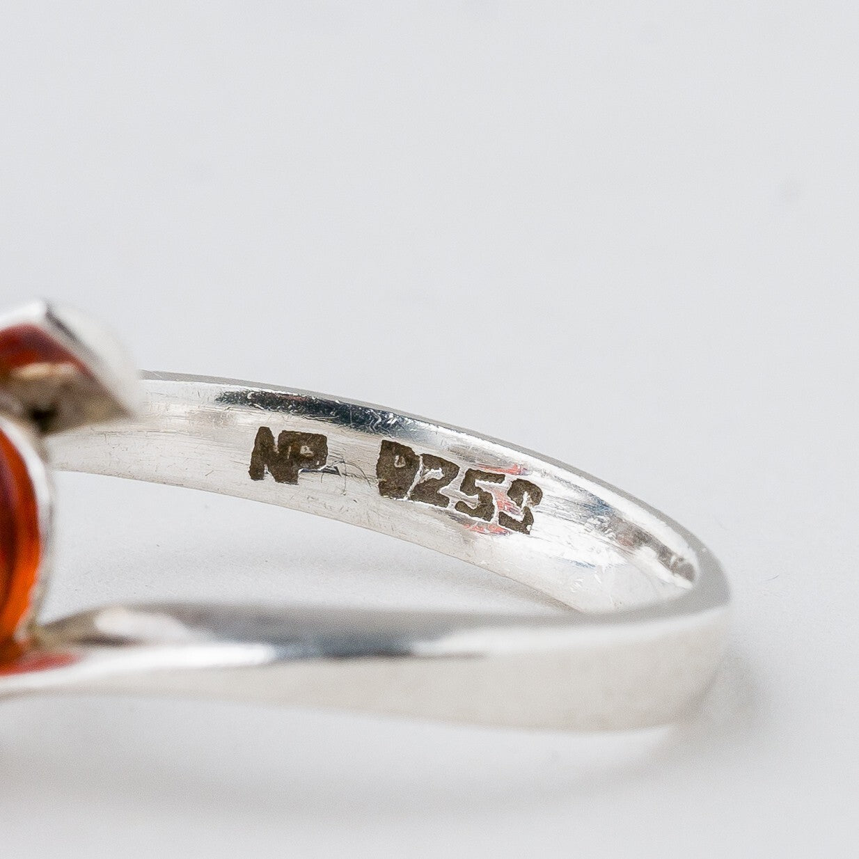 Silber Ring 925 Bernstein Größe 52 (16,5 mm Ø) 2,91 g5