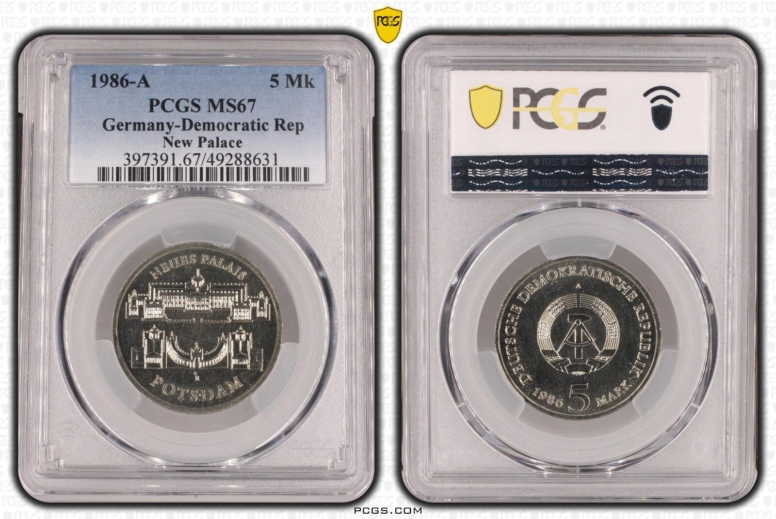 5 Mark DDR 1986 A Neues Palais PCGS MS670