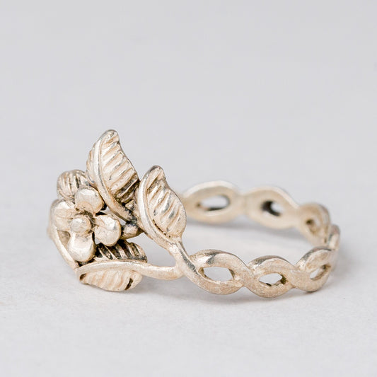 Ring Blütenzweig 1,7 g 925er Silber Größe 54 (17,2 mm Ø)0