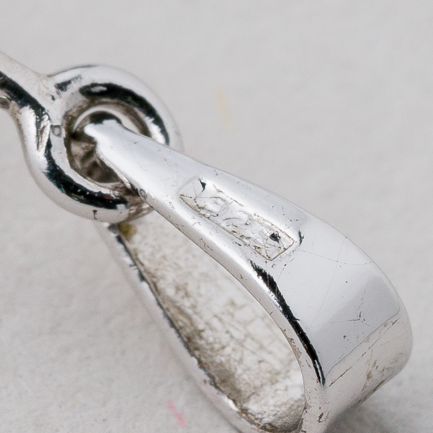 Anhänger Perle Weißer Stein 925er Silber 3 g 2,9 cm4