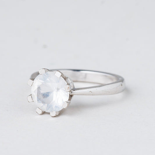 Ring Weißer Stein 2,82 g 925er Silber Größe 51 (16,2 mm Ø)0