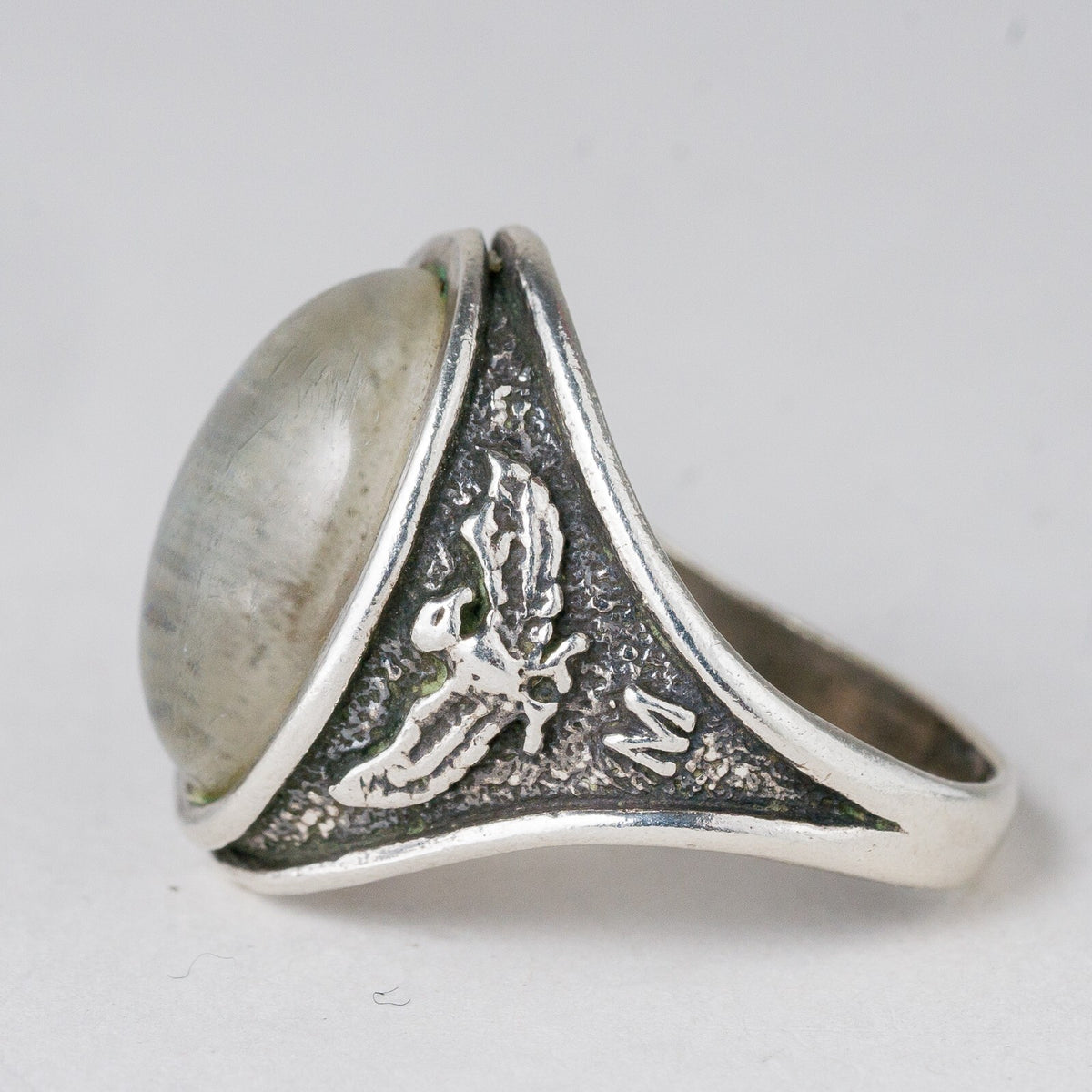 Silber Ring 925 Farbloser Stein Größe 61 (19,4 mm Ø) 9,87 g1