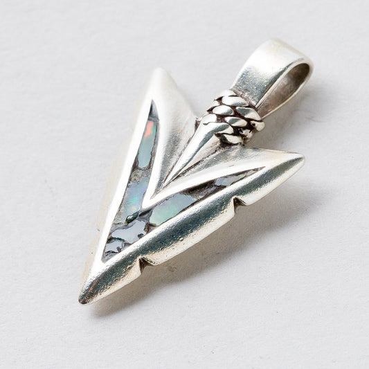 Silber Anhänger Kettenanhänger 925 Pfeilspitze Bunter Stein 3,1 cm 5,42 g0