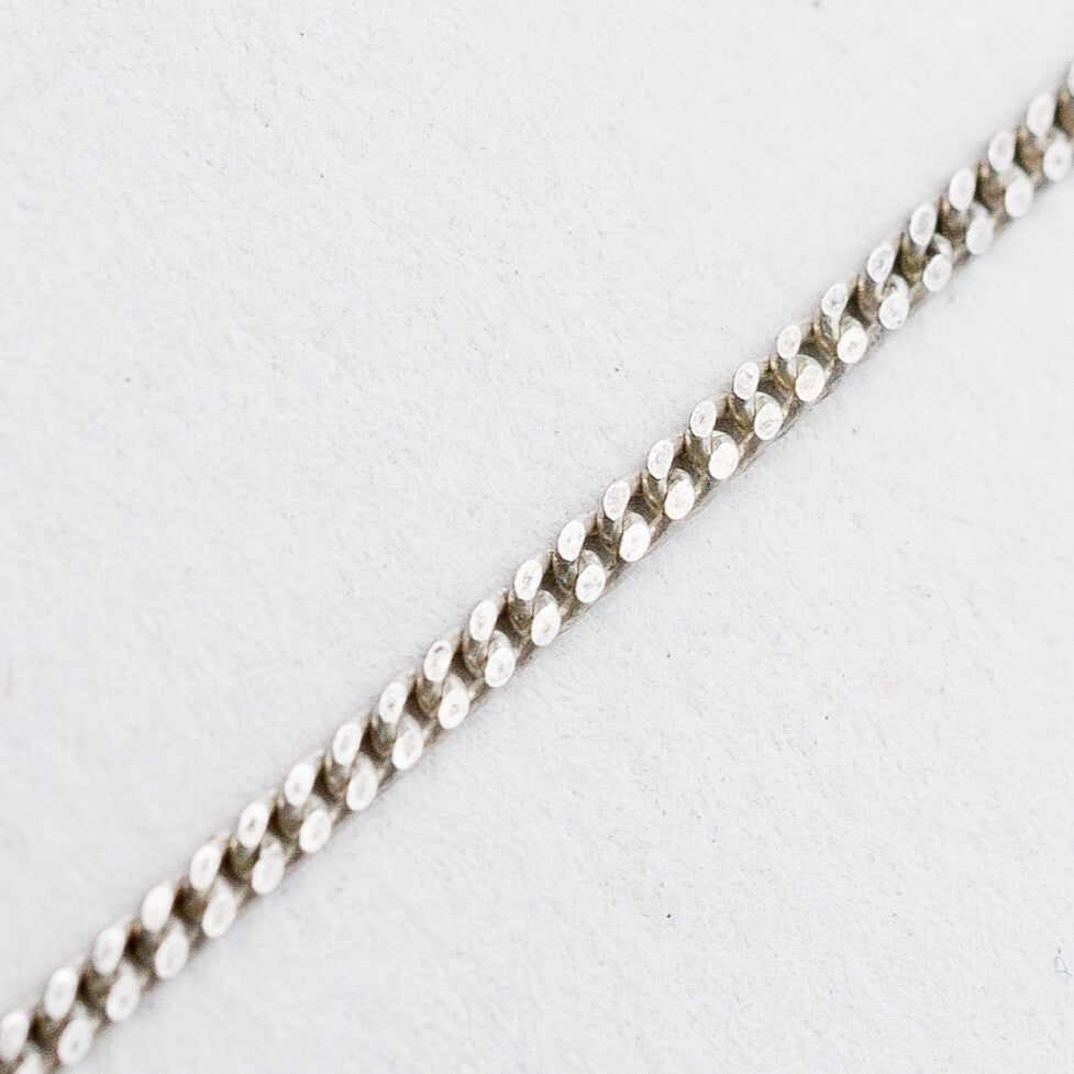 Silber Halskette 835 Panzerkette 1,3 mm 40 cm 2,02 g2