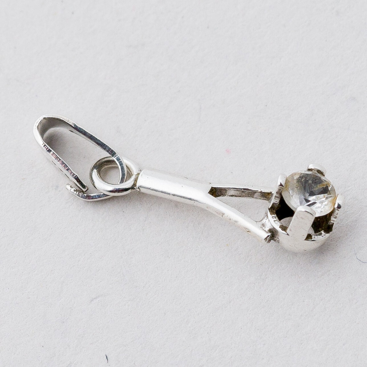 Anhänger Silber 835 Weißer Stein 2,3 cm 0,6 g3