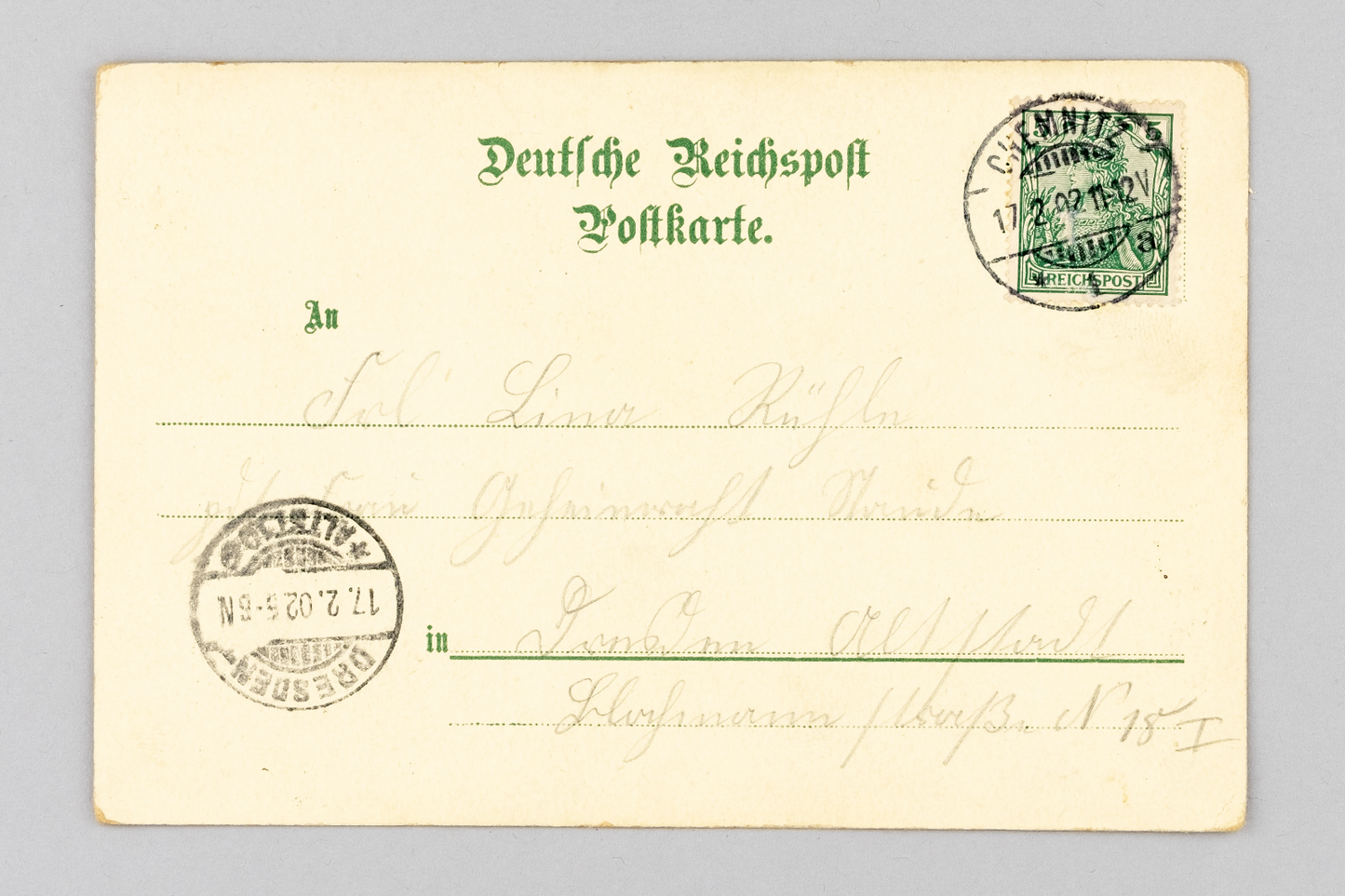 Ansichtskarte Gruss aus/ Gruß vom Feldschlösschen Chemnitz 19021