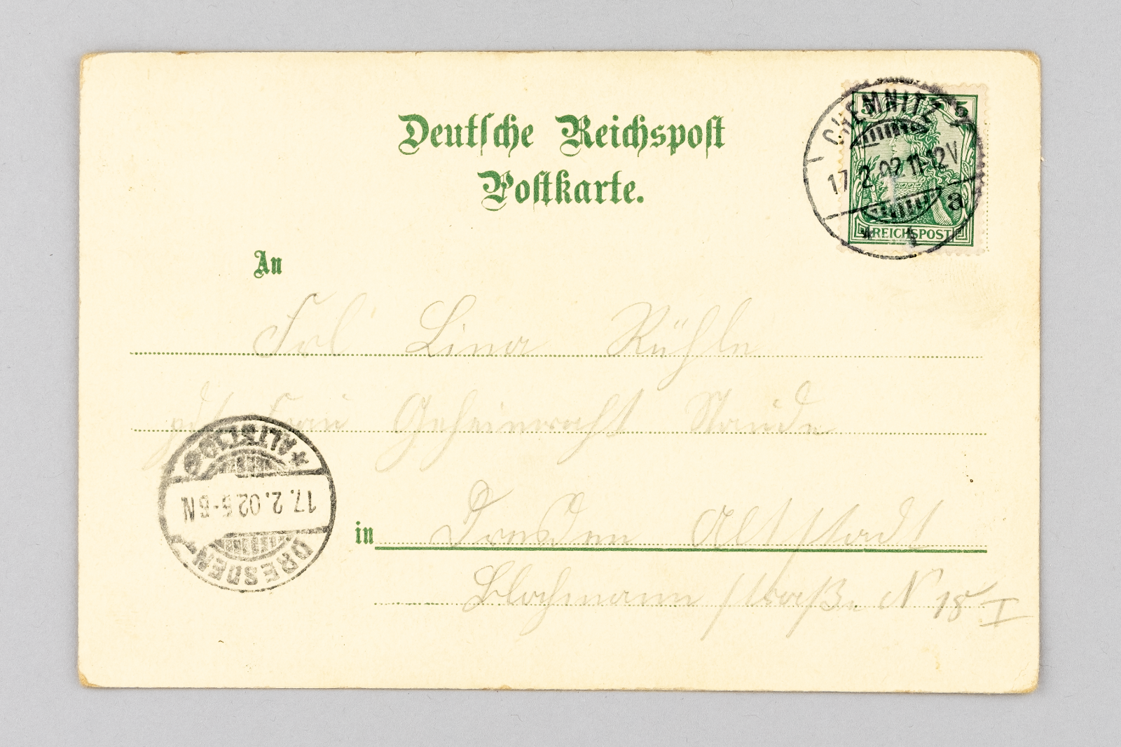 Ansichtskarte Gruss aus/ Gruß vom Feldschlösschen Chemnitz 19021