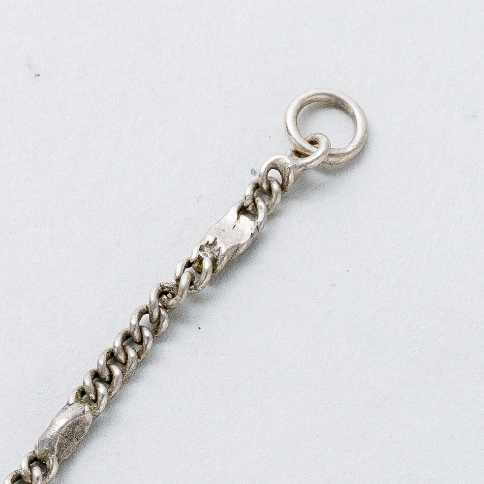 Silber Silberkette Halskette 46 cm  Panzerkette Anhänger Schwarzer Stein 15,81 g3