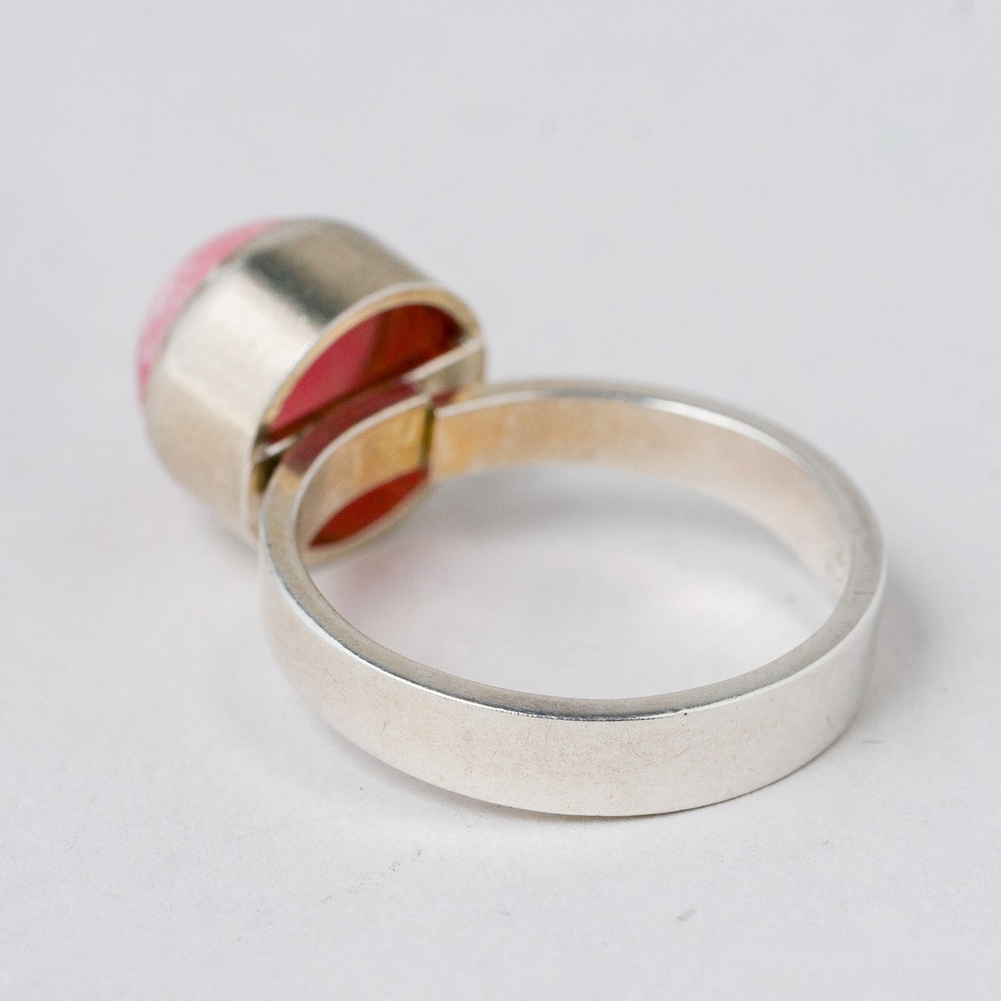 Silber Ring 925 Roter Stein Größe flexibel ca. 56 4,98 g2