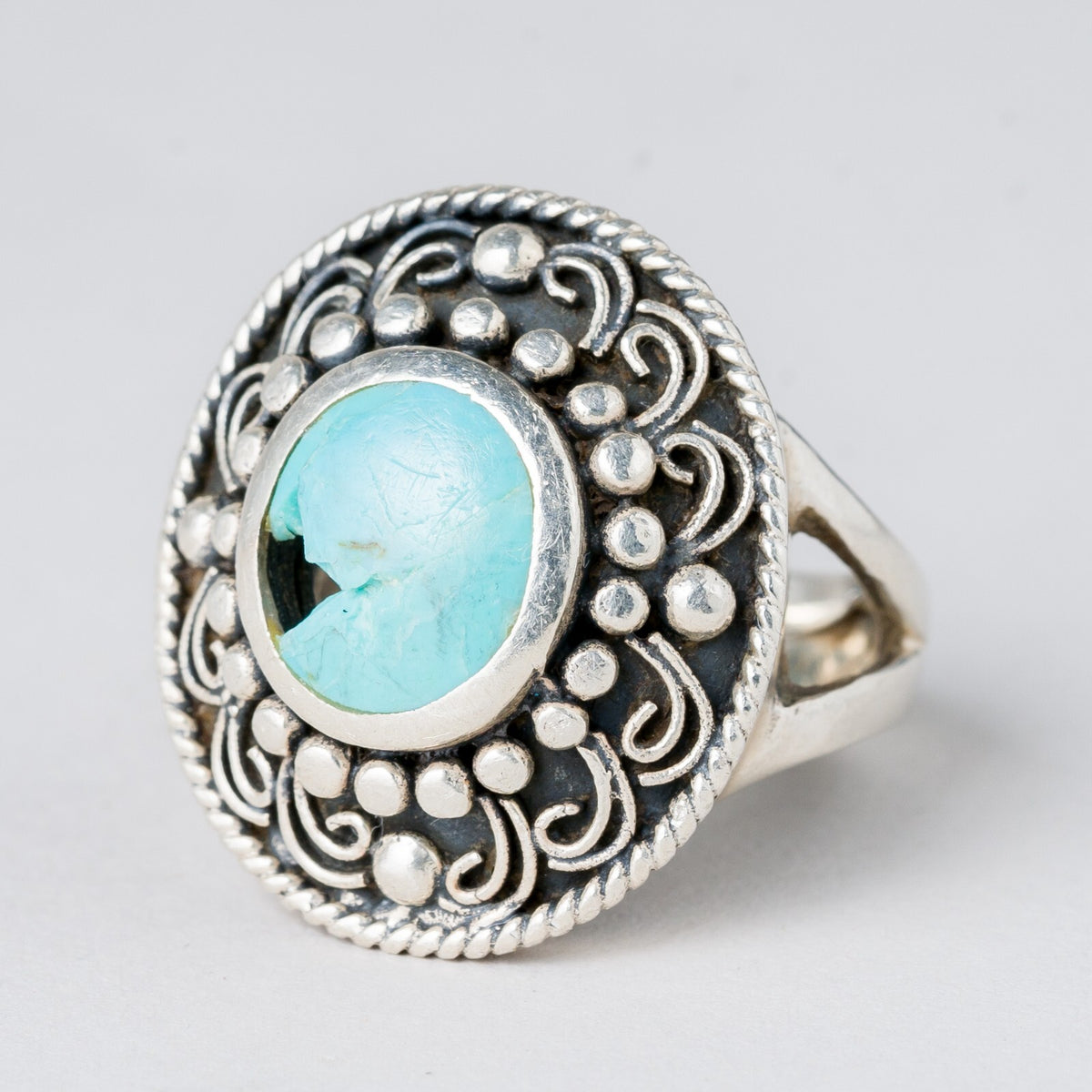 Silber Ring 925 Türkis Größe flexibel ca. 55 9,01 g0