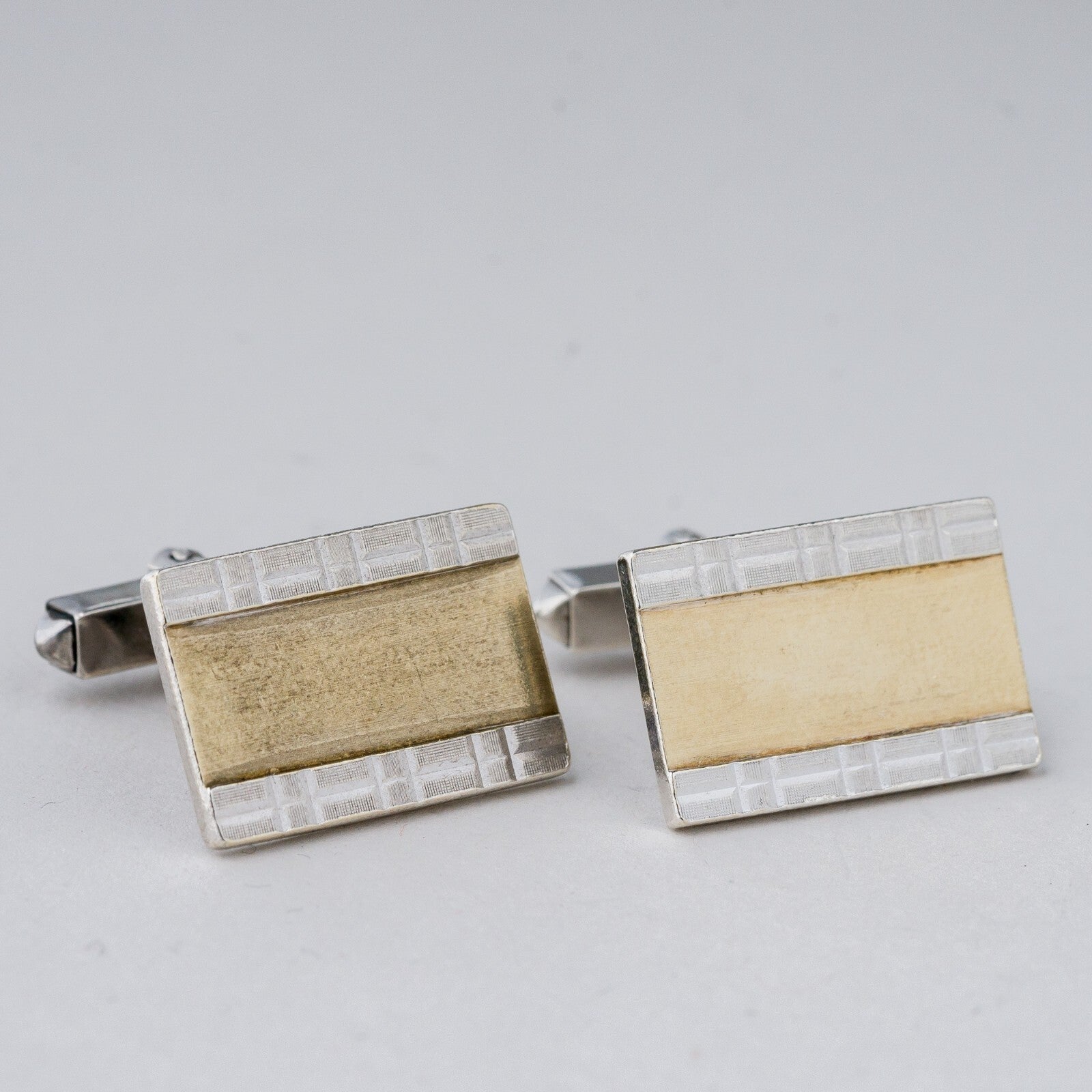 Silber Manschettenknöpfe 835 "Goldfront" 13 g1