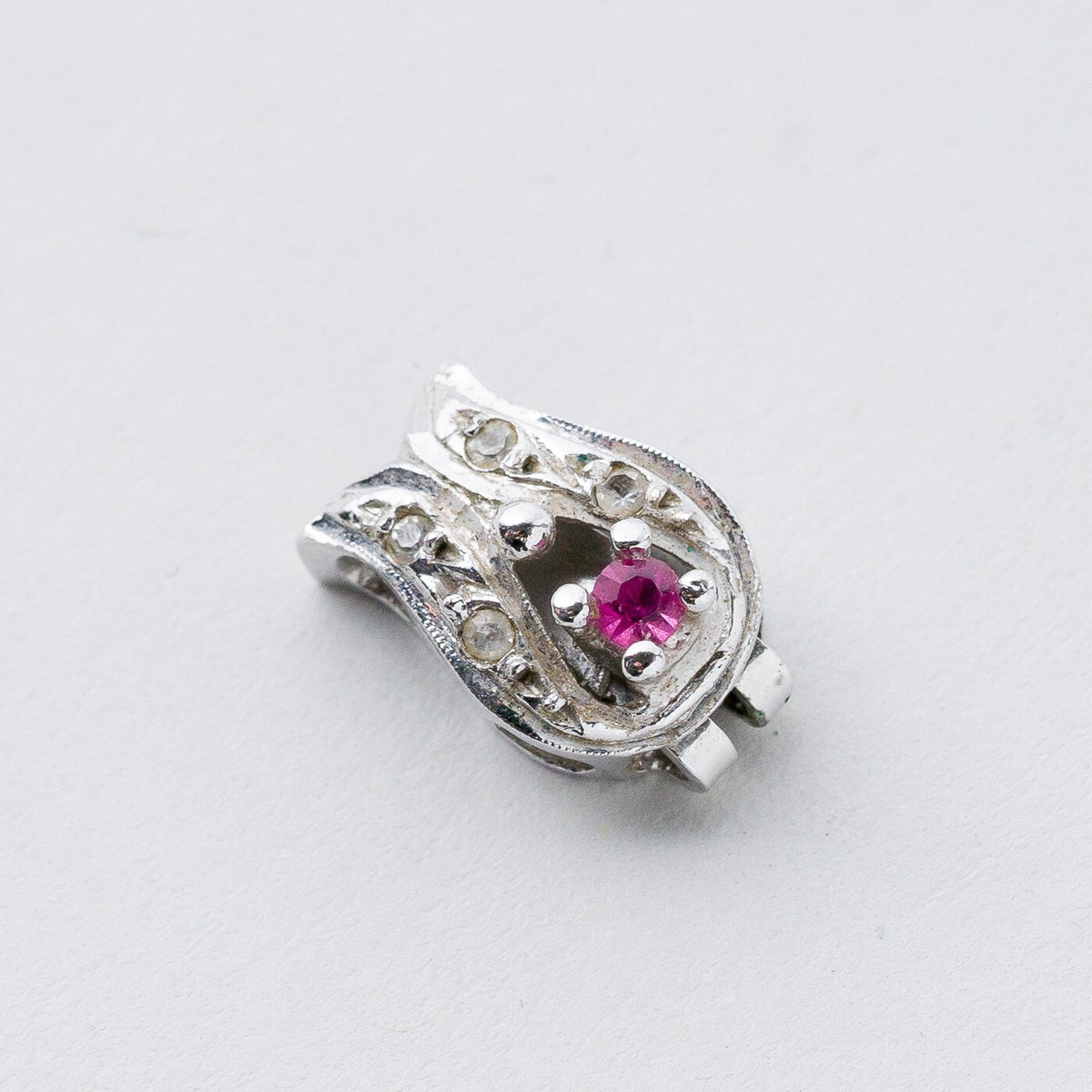 Anhänger Silber Roter Stein 1,3 cm 1,7 g2