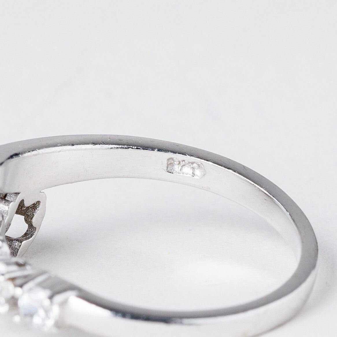 Silber Ring 925 Weiße Steine Größe 52 (16,5 mm Ø) 2,67 g5