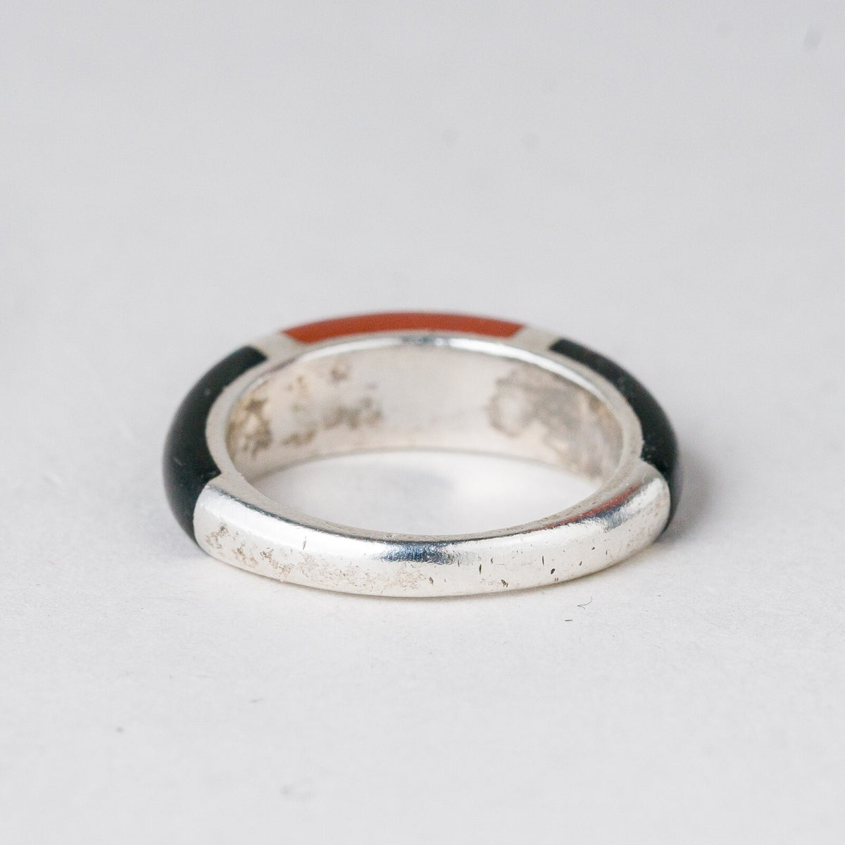 Silber Ring 925 Rot, Schwarz Größe 50 (15,9 mm Ø) 2,87 g3