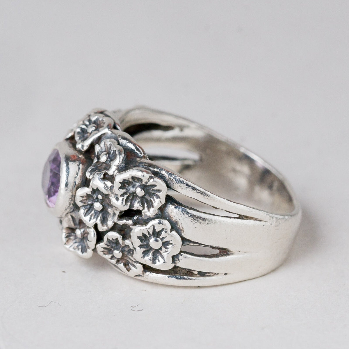 Silber Ring Lila Stein Größe 56 (17,8 mm Ø) 9,13 g1