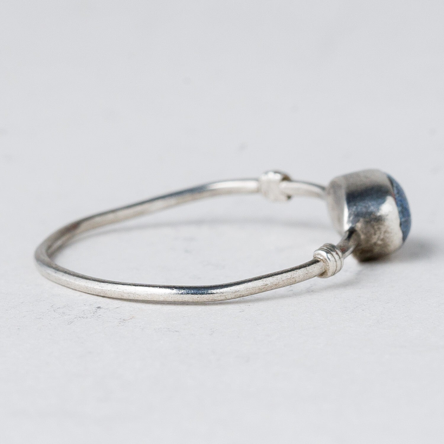Silber Ring 925 Blauer Stein Größe 55 (17,5 mm Ø) 0,81 g2