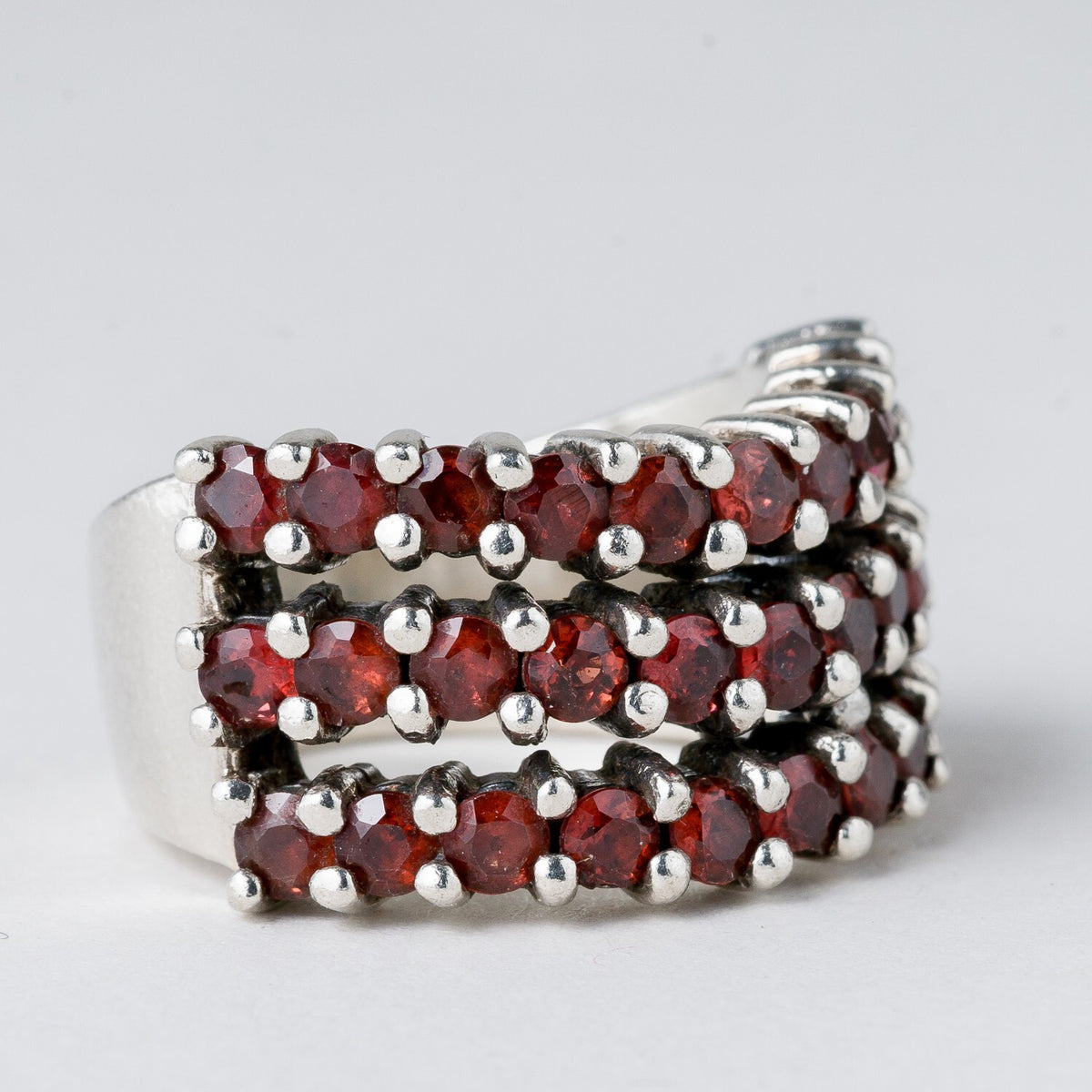 Silber Ring 925 Rote Steine Größe 56 (17,8 mm Ø) 12,61 g1