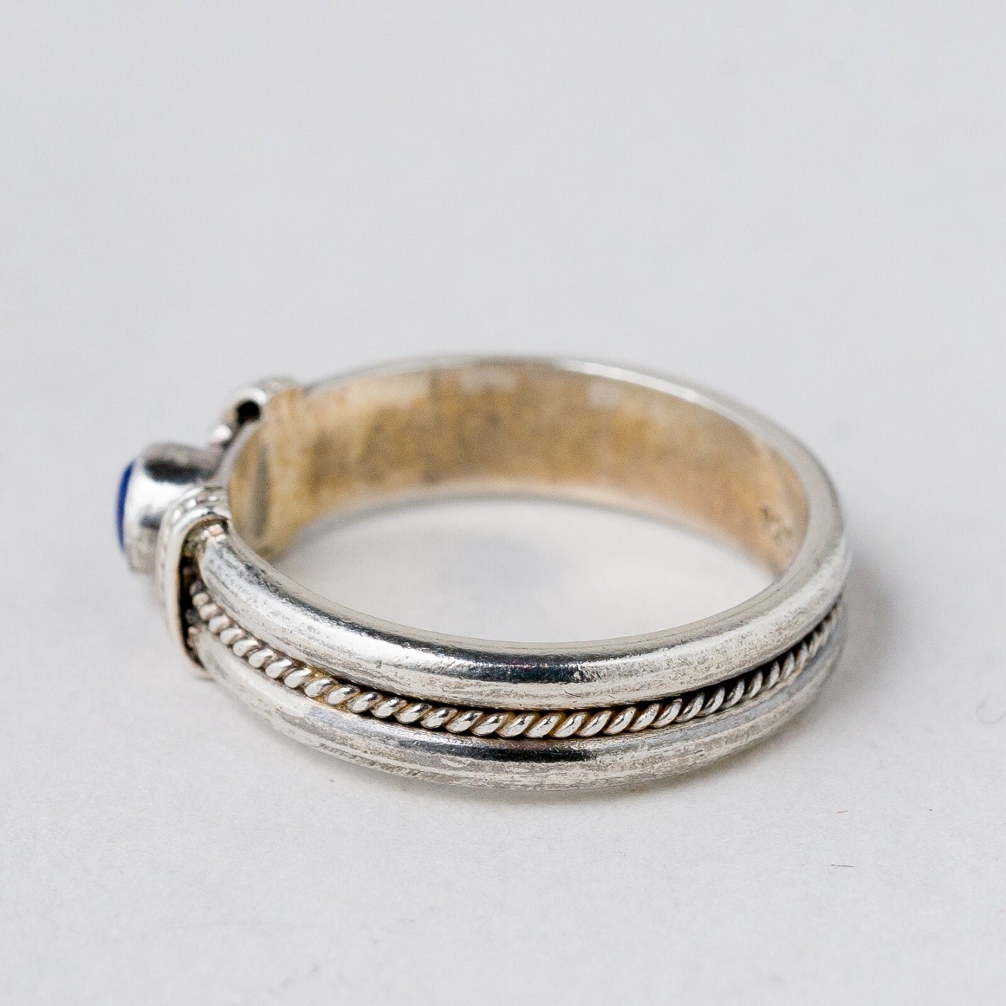 Silber Ring 925 Blauer Stein Größe 54 (17,2 mm Ø) 3,39 g1