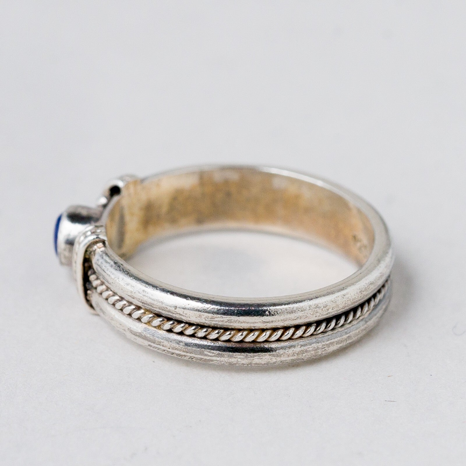 Silber Ring 925 Blauer Stein Größe 54 (17,2 mm Ø) 3,39 g1