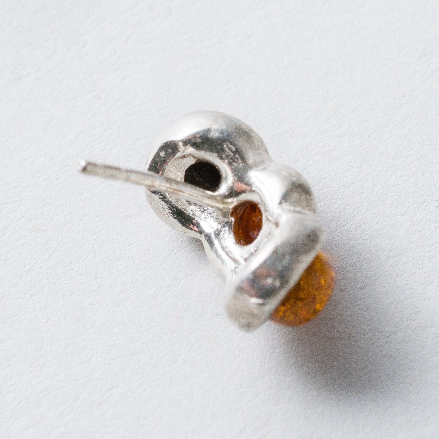 Ohrringe Ohrstecker Silber Bernstein Imitat 3,68 g5