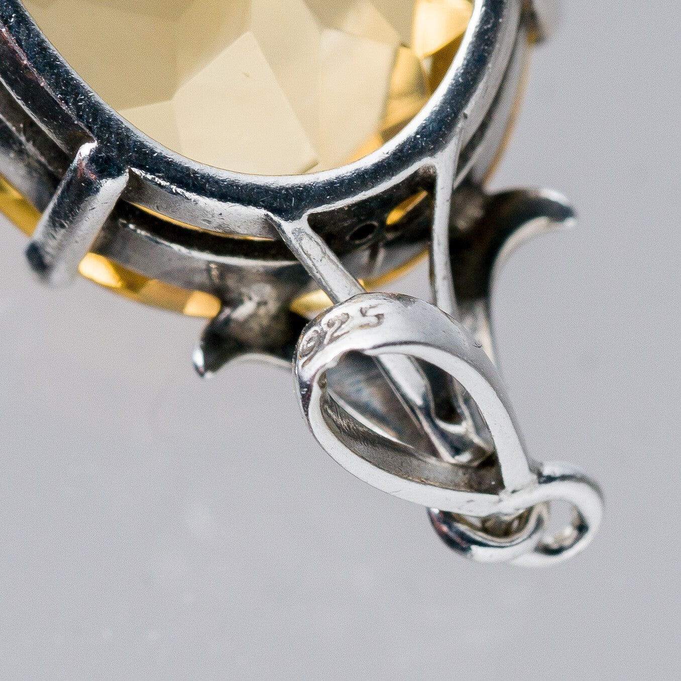 Anhänger Silber 925 Gelber Stein 3 cm 4,92 g5