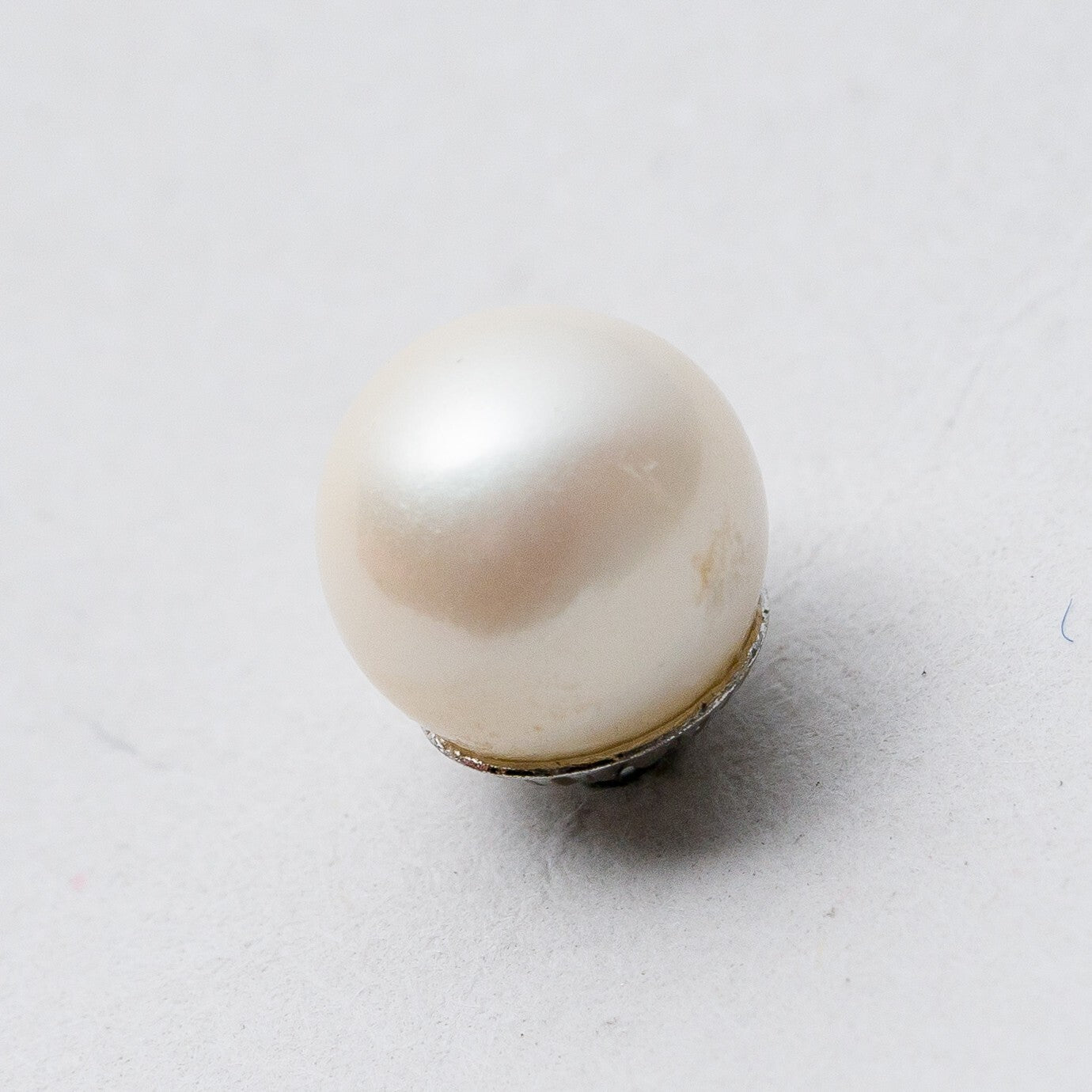 Einzelner Ohrring Ohrstecker Silber Perle 0,69 g0