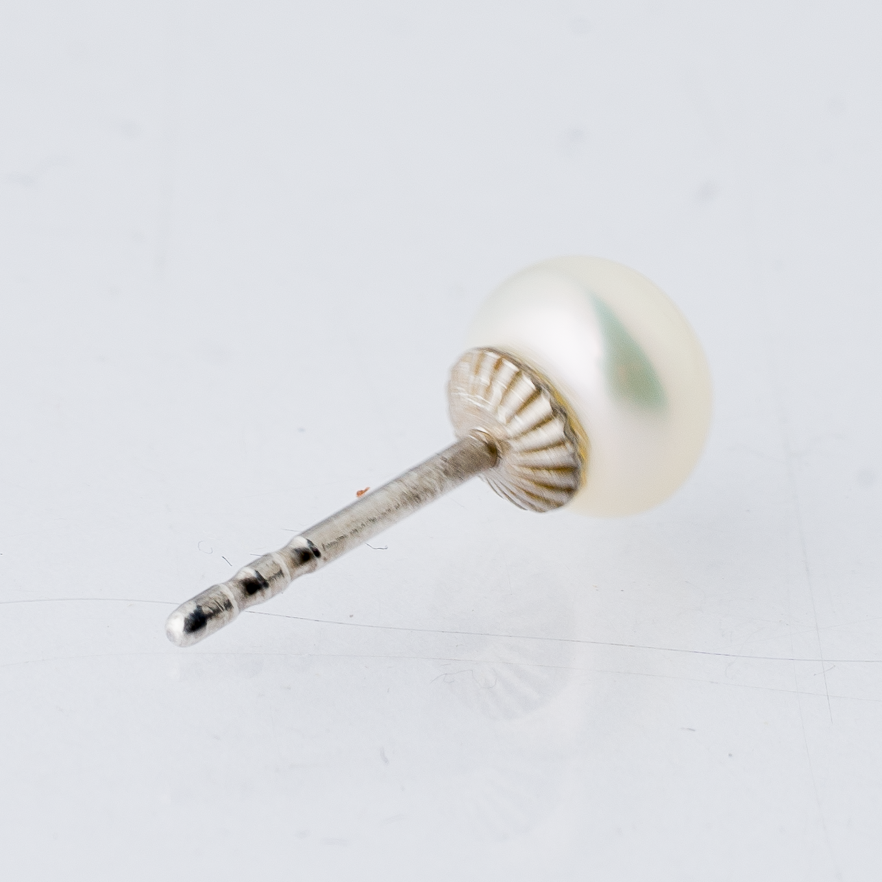 Einzelner Ohrring Ohrstecker Perle Silber 0,35 g4