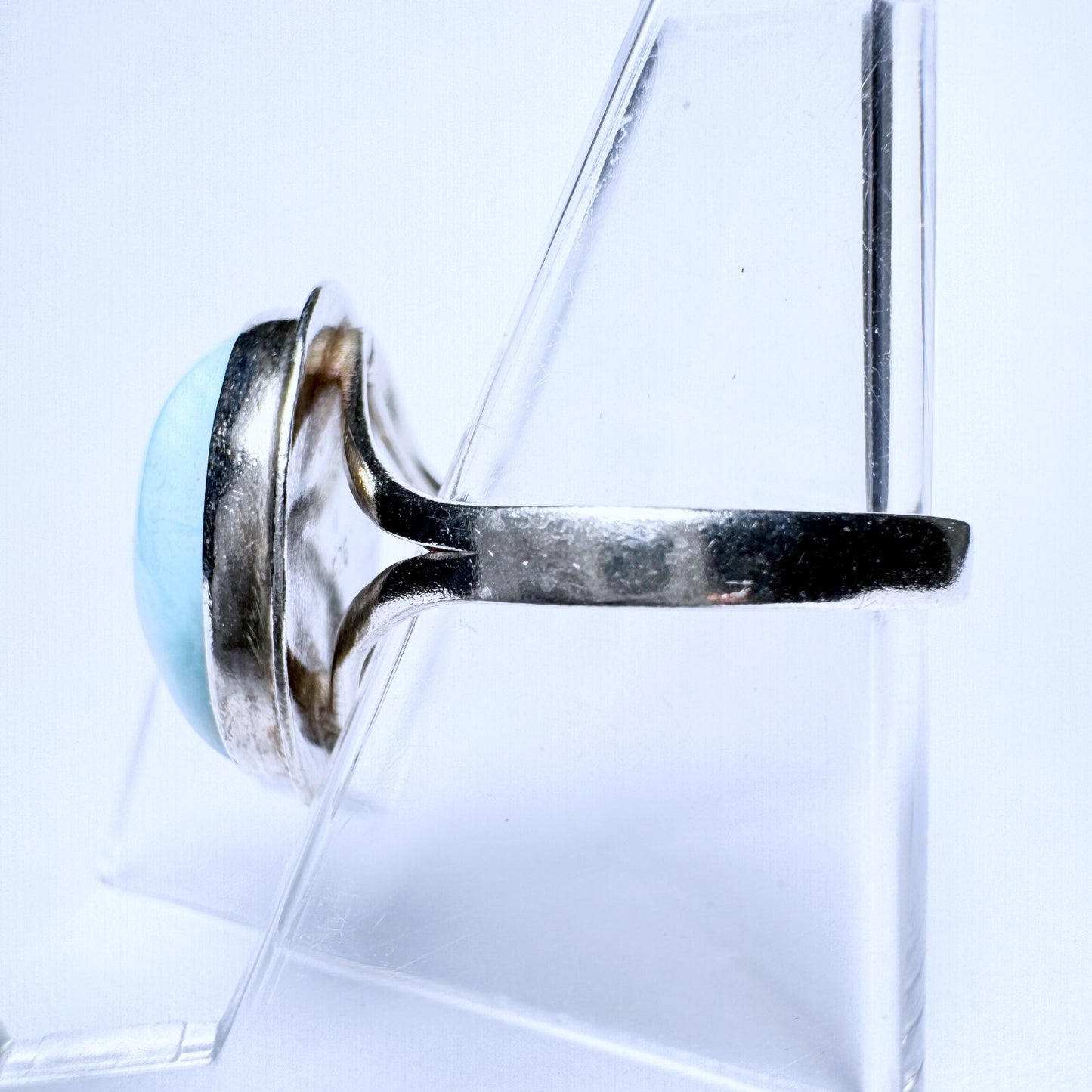 Ring 925er Silber Größe 59 mit hellblauen Stein 4,21g5