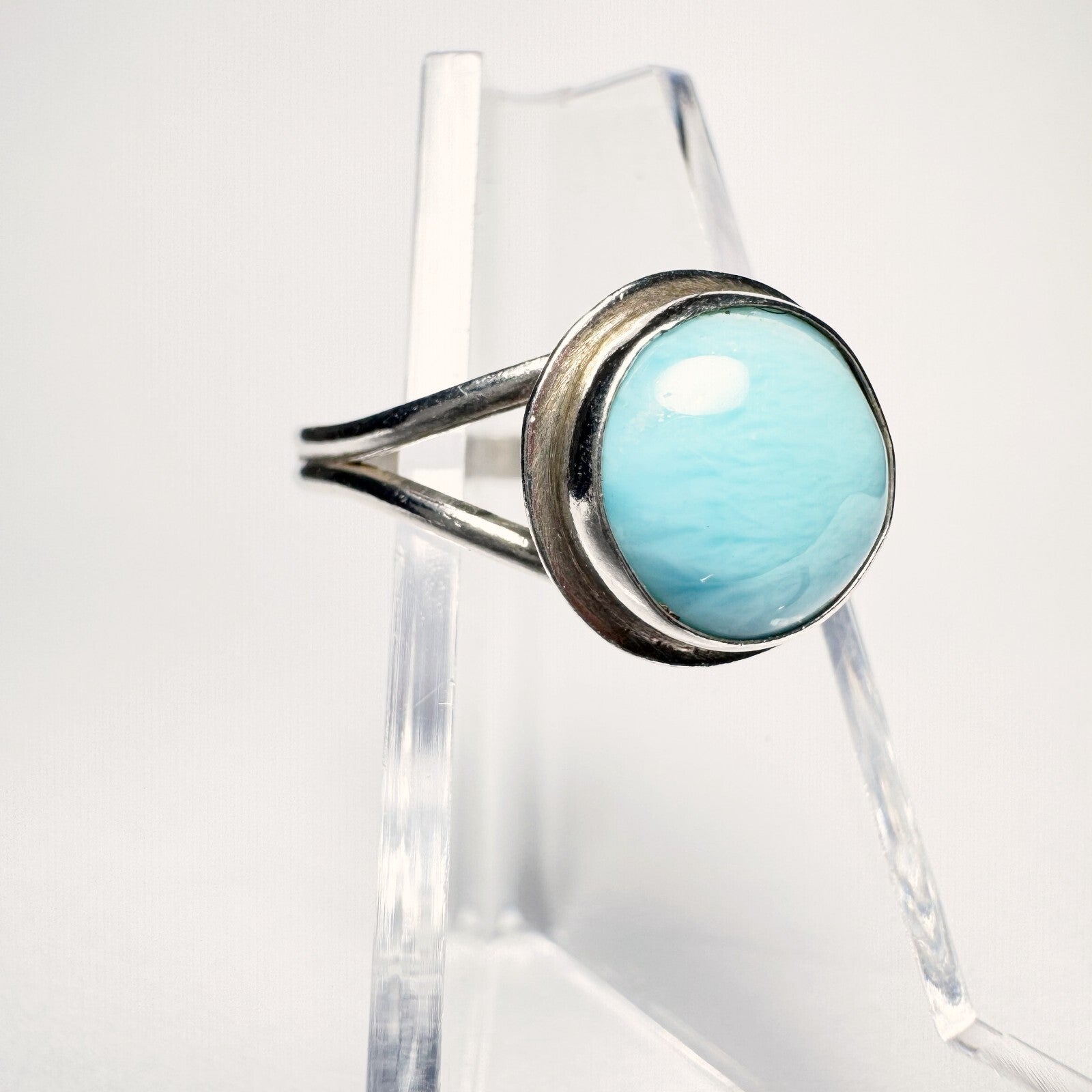 Ring 925er Silber (gestempelt) Größe 55 mit hellblauem Stein 2,09g1
