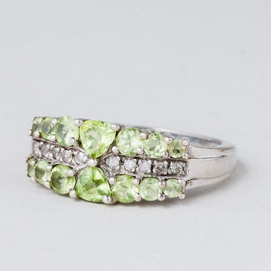 Ring Grüne Steine 3,53 g 925er Silber Größe 53 (16,8 mm Ø)0