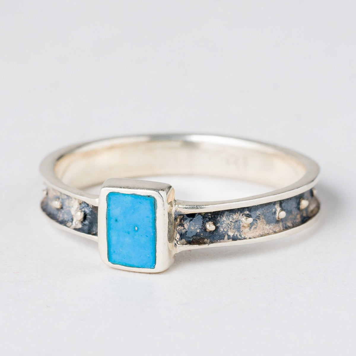 Silber Ring 925 Türkis Größe 62 (19,7 mm Ø) 2,69 g0