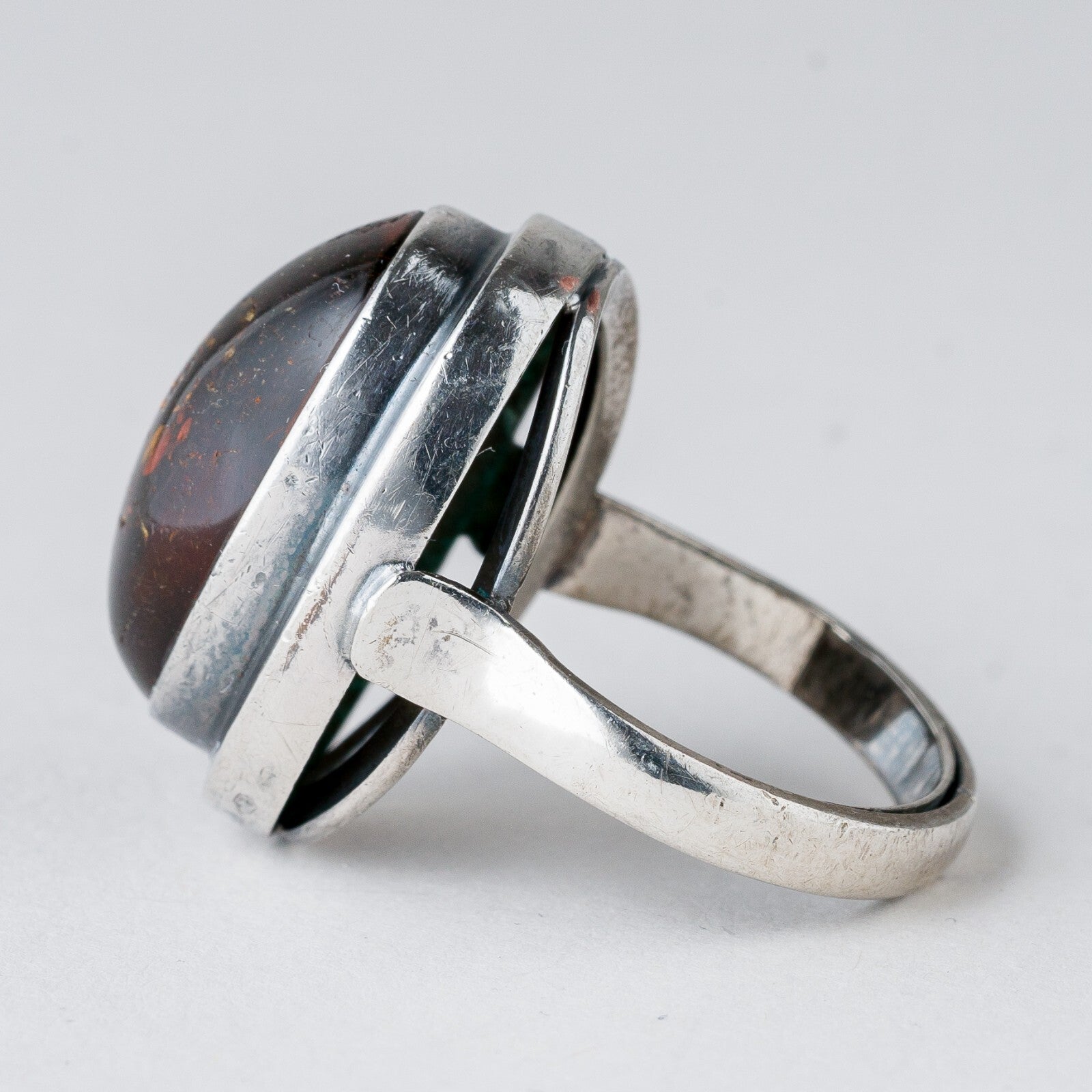 Silber Ring 835 Bernstein Größe 53 (16,8 mm Ø) 6,37 g4