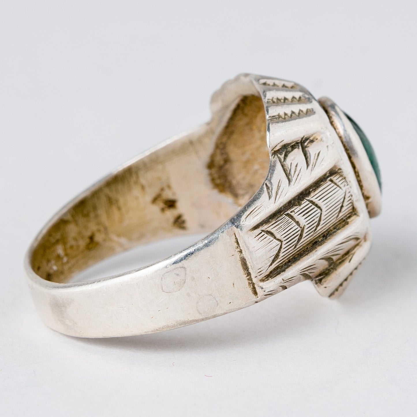 Silber Ring Grüner Stein Größe 56 (17,8 mm Ø) 5,22 g2