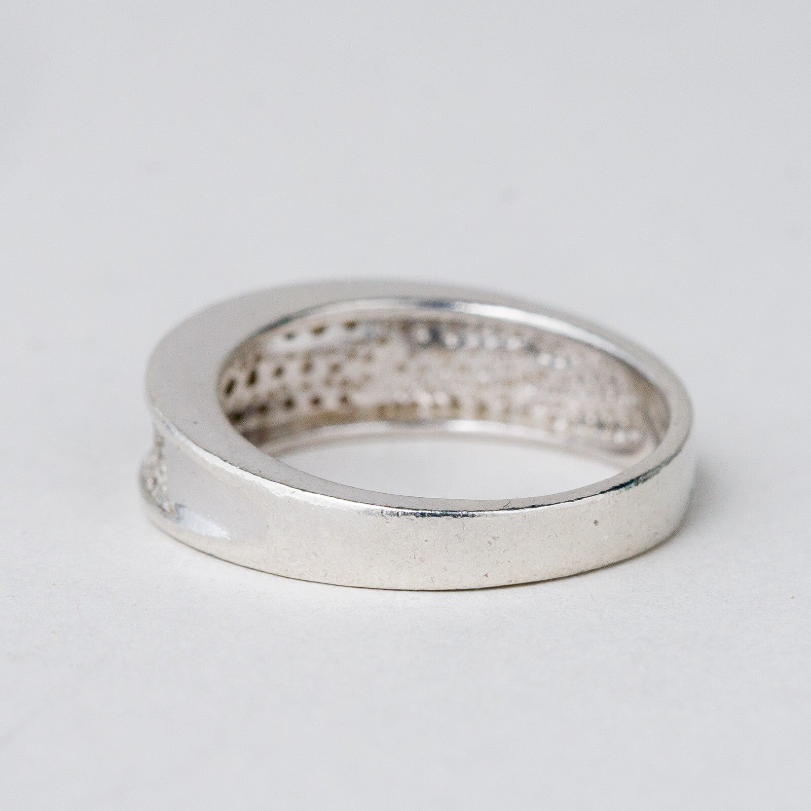 Silber Ring Weißer Stein Größe 55 (17,5 mm Ø) 3,76 g2