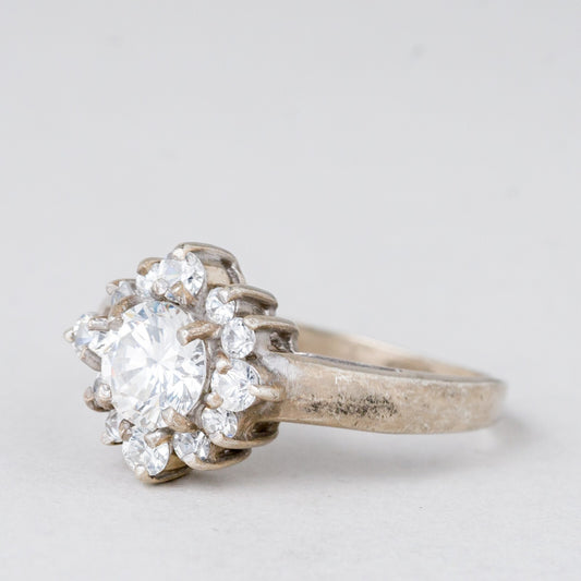 Ring Weiße Steine 3,68 g 925er Silber Größe 55 (17,5 mm Ø)0