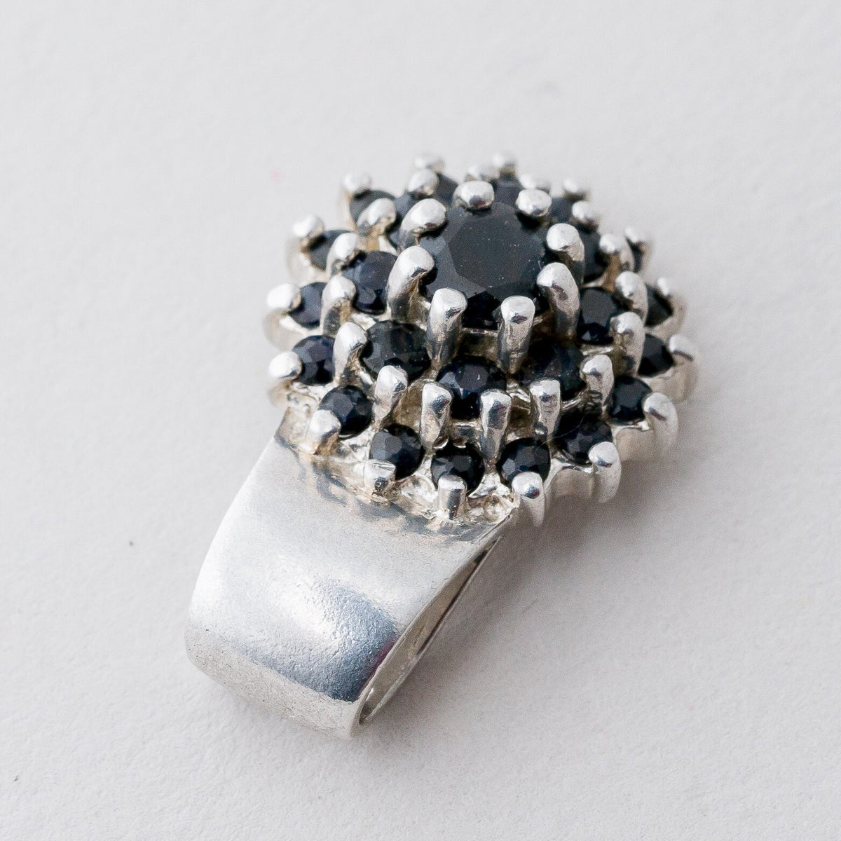 Anhänger Silber 925 Blaue Steine 2 cm 2,77 g2