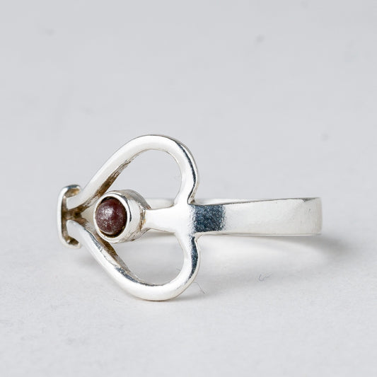 Silber Ring Brauner Stein Größe 52 (16,5 mm Ø) 2,15 g0