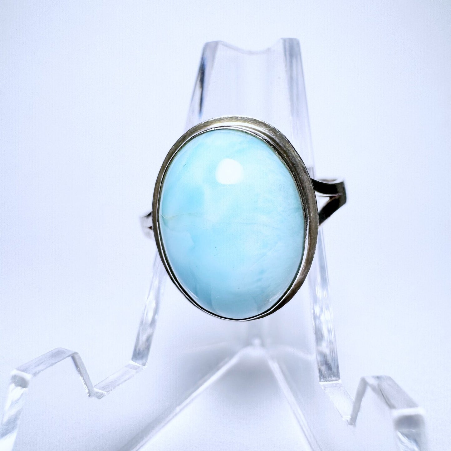 Ring 925er Silber Größe 59 mit hellblauen Stein 4,21g0