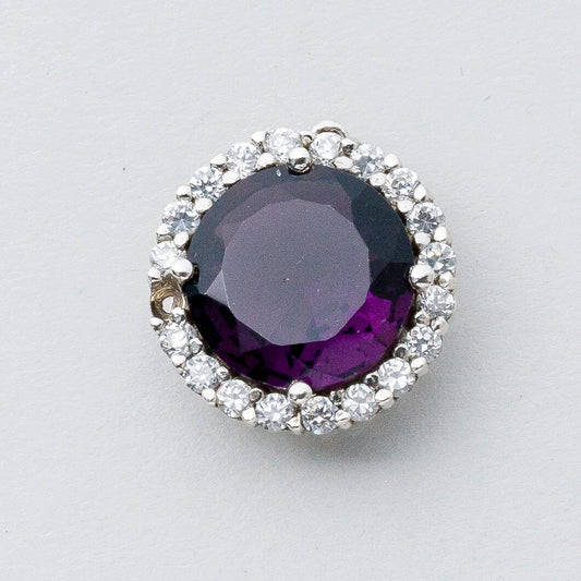 Silber Anhänger Kettenanhänger 925 Lila Stein 3,07 g0