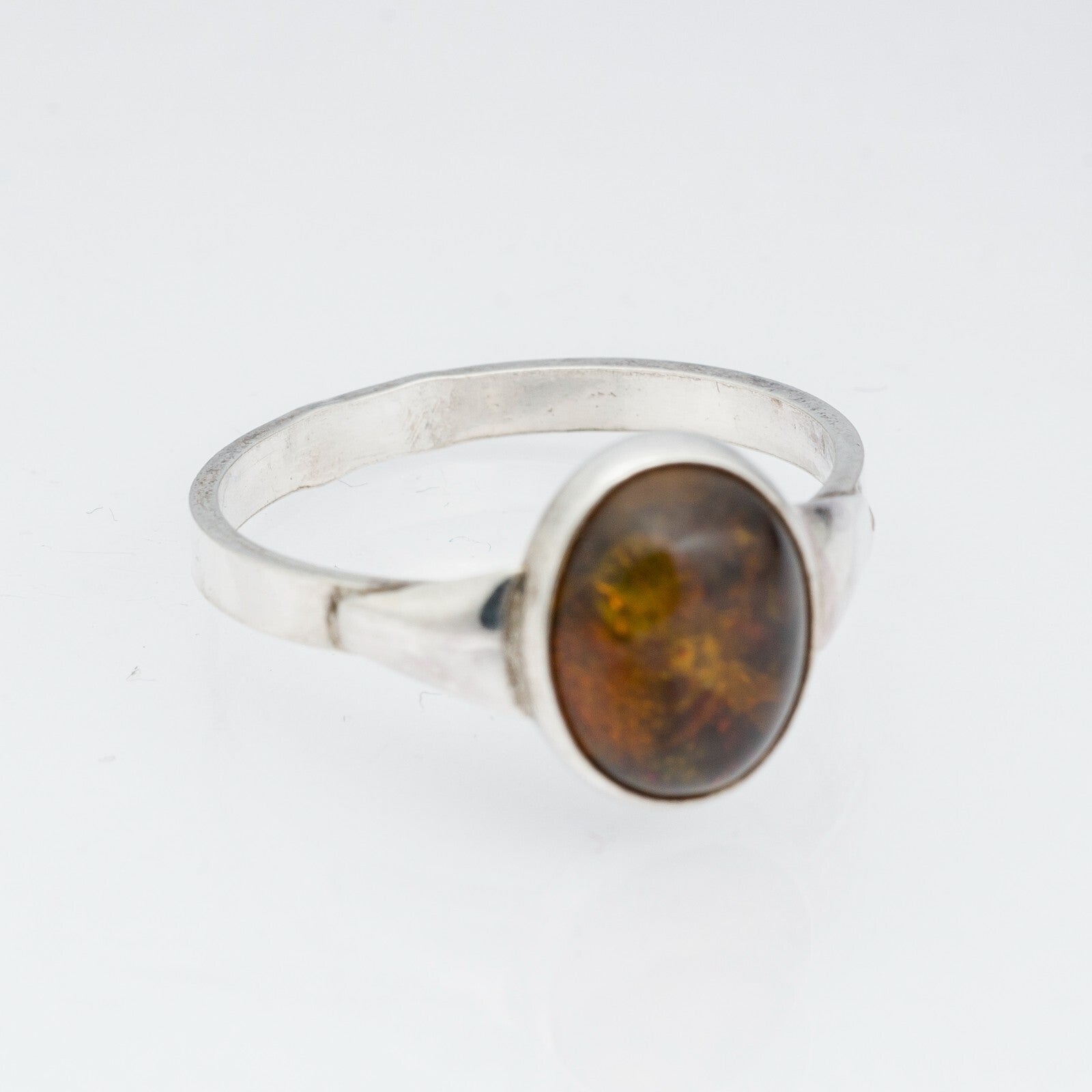 Silberring Brauner Stein 925er Silber 1,79 g Größe 54 (17,2 mm Ø)1