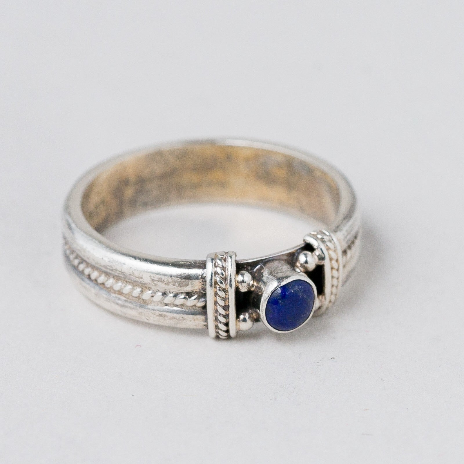 Silber Ring 925 Blauer Stein Größe 54 (17,2 mm Ø) 3,39 g4
